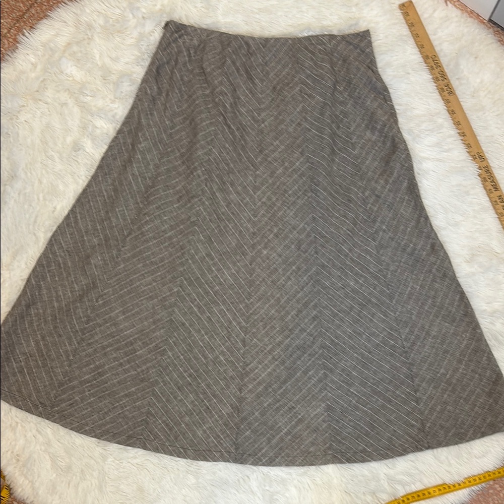 Orvis Linen A-Line Midi Skirt Size 14